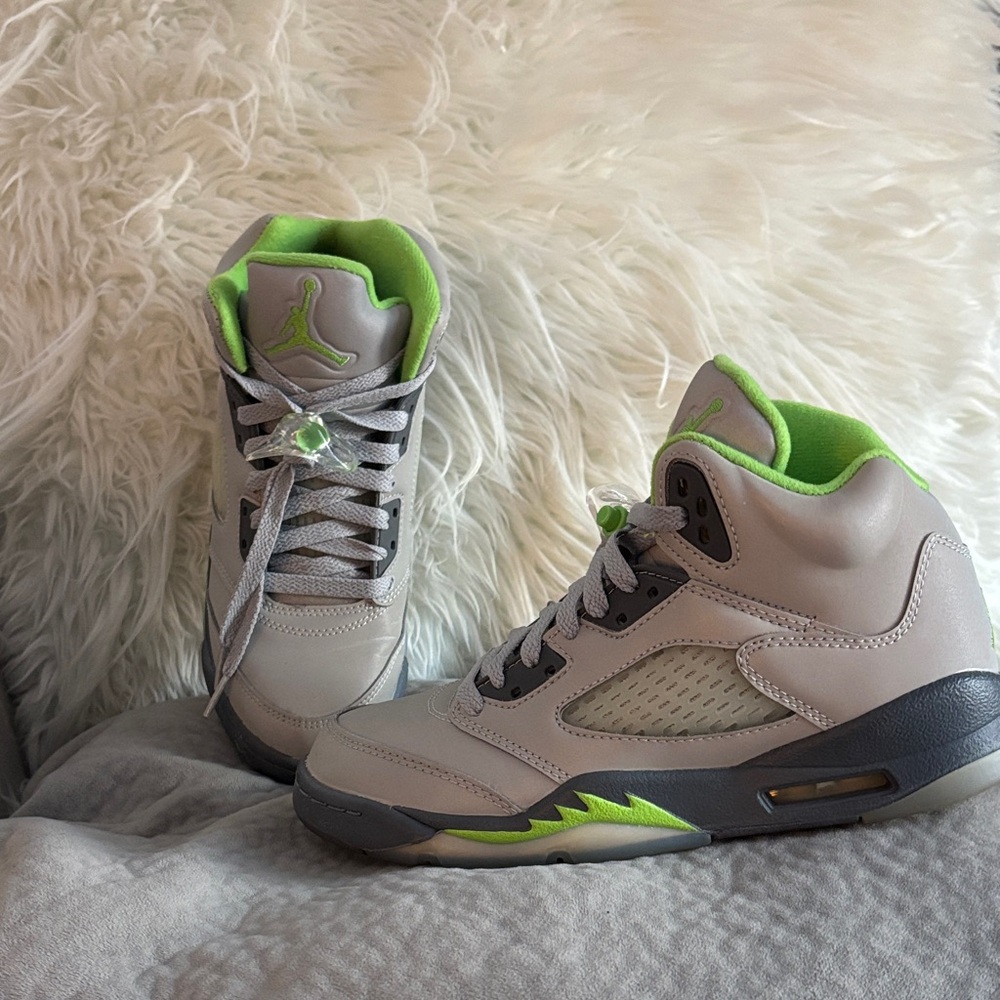 Kids White and Green Sneakers